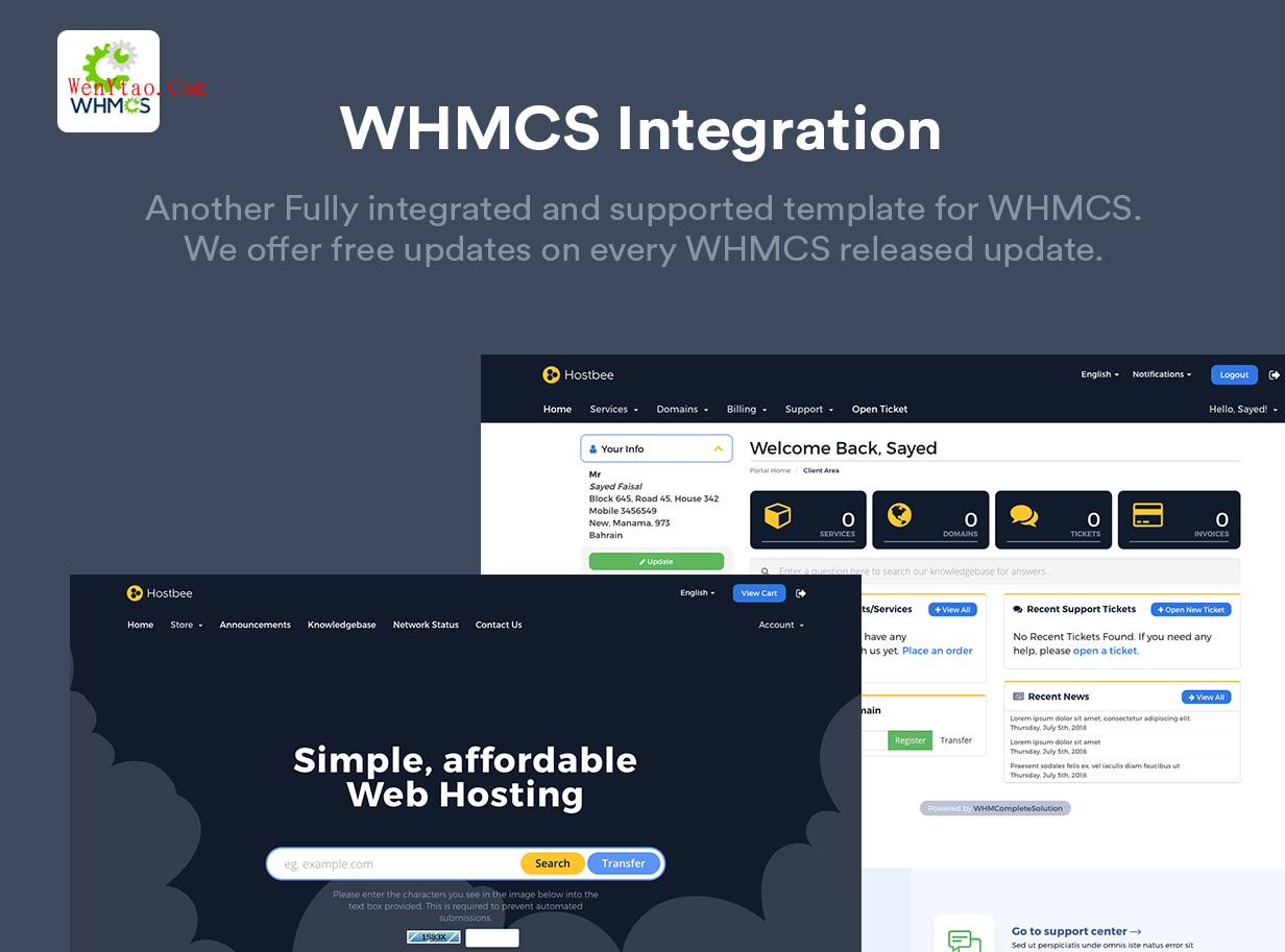 WHMCS模板Hustbee 4.12-服务器托管和销售,WHMCS模板Hustbee 4.12-服务器托管和销售  第1张,第1张
